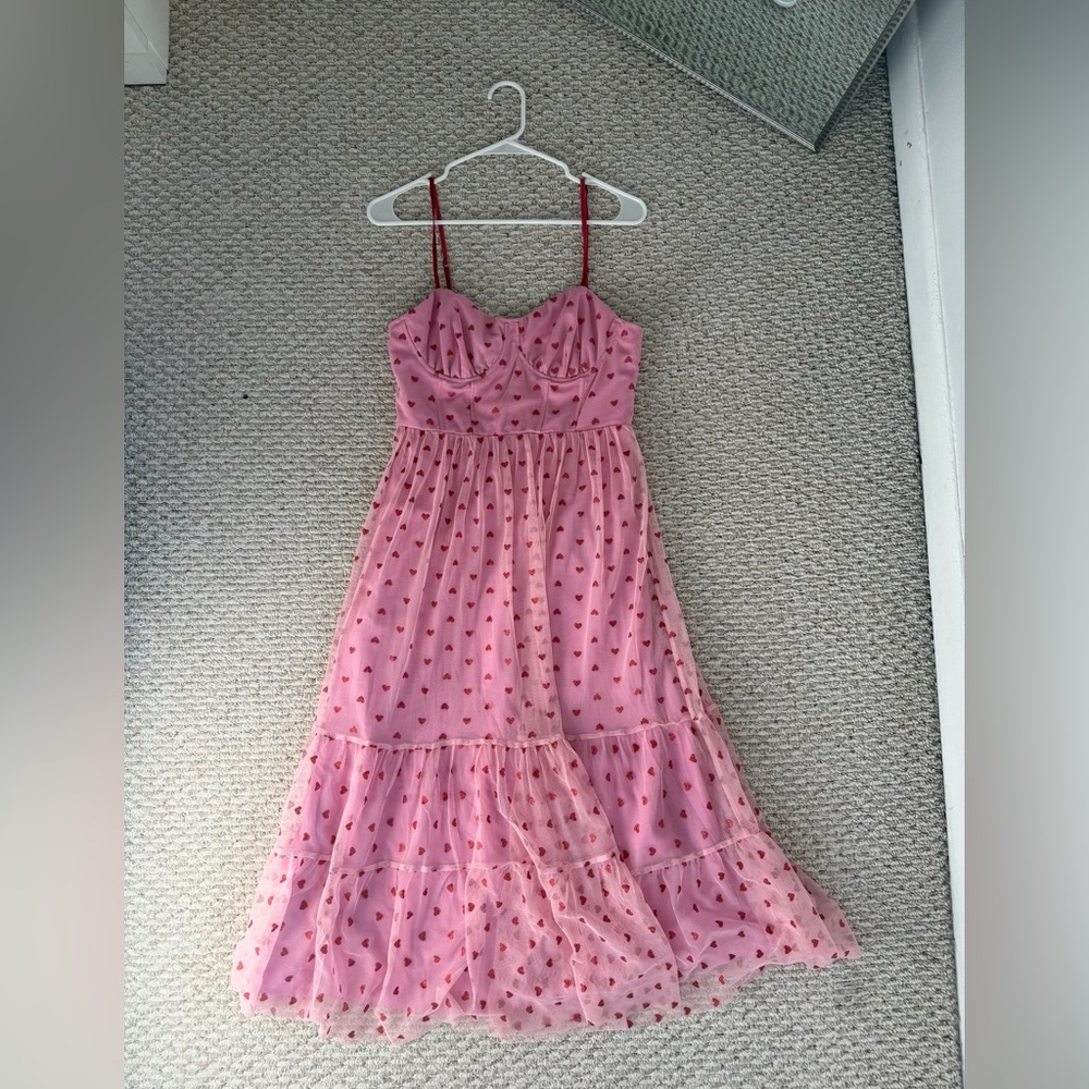 Betsey Johnson Pink Heart Print Dress